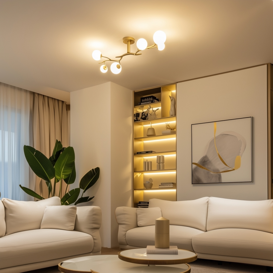 Brilagi - Lámpara de techo LED MISTEL 6xG9/3W/230V dorado/blanco