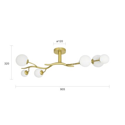 Brilagi - Lámpara de techo LED MISTEL 6xG9/3W/230V dorado/blanco