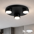 Brilagi - Lámpara de techo LED MONO 3xGX53/13W/230V diámetro 30 cm negra