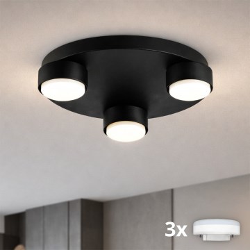 Brilagi - Lámpara de techo LED MONO 3xGX53/13W/230V diámetro 30 cm negra
