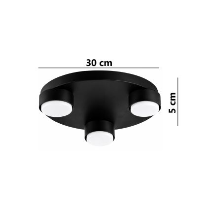 BRILAGI - Lámpara de techo LED MONO 3xGX53/30W/230V diámetro 30 cm negra