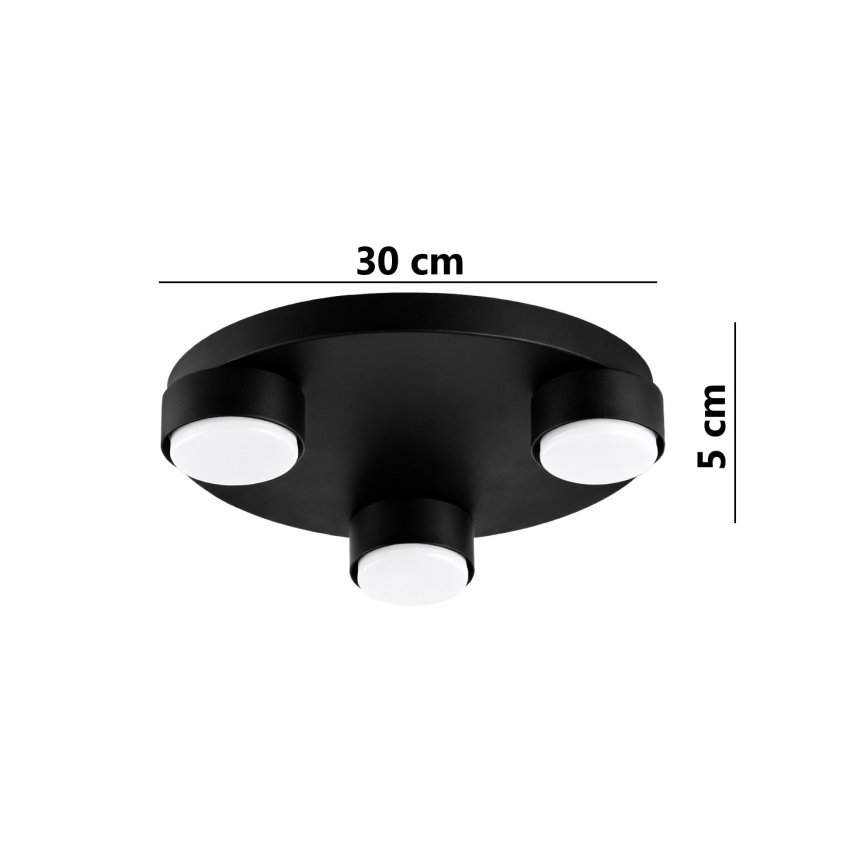 BRILAGI - Lámpara de techo LED MONO 3xGX53/30W/230V diámetro 30 cm negra