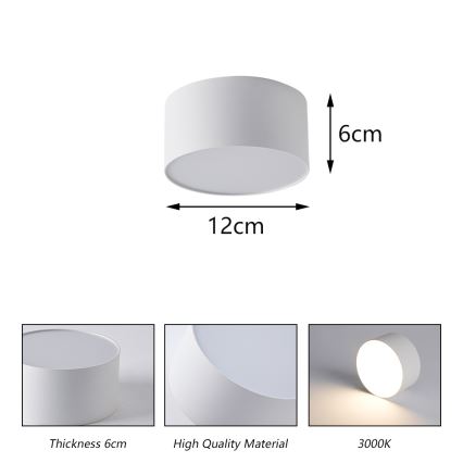 Brilagi - Lámpara de techo LED para baño FORIS LED/14W/230V Ø 12 cm blanca IP44