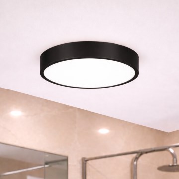 Brilagi - Lámpara de techo LED para baño POOL LED/24W/230V 3000/4000/5500K Ø 30 cm IP54 negra