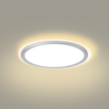 Brilagi - Lámpara de techo LED para baño ULTRA SLIM LED/18W/230V, Ø 30 cm, acabado plateado, IP54