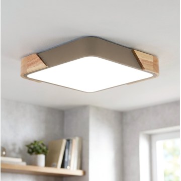 BRILAGI - Lámpara de techo LED PILANA SQUARE LED/24W/230V roble/beige 32x32 cm