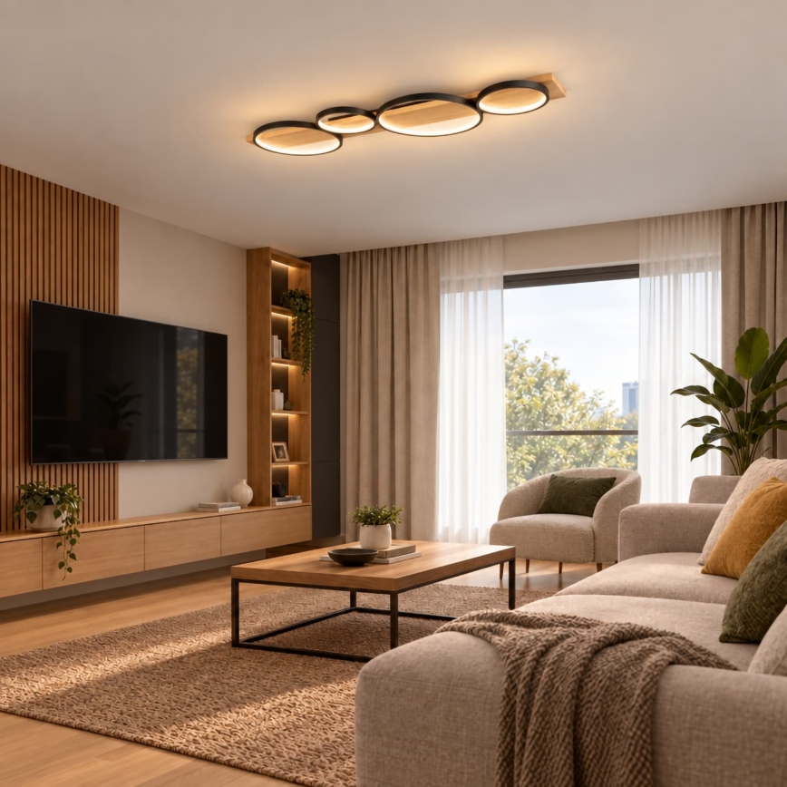 BRILAGI - Lámpara de techo LED PLANK LED/38W/230V 4000K 40x120 cm de madera