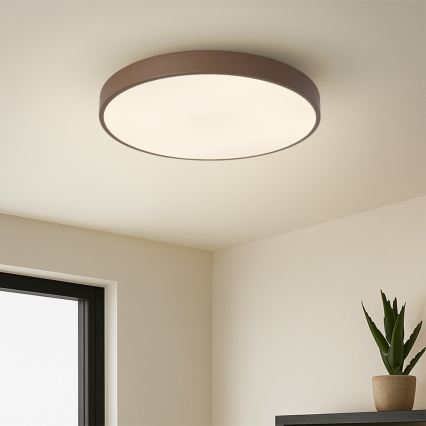 Brilagi - Lámpara de techo LED POOL, 48W, 230V, 3000/4000/6000K, Ø 40 cm, marrón