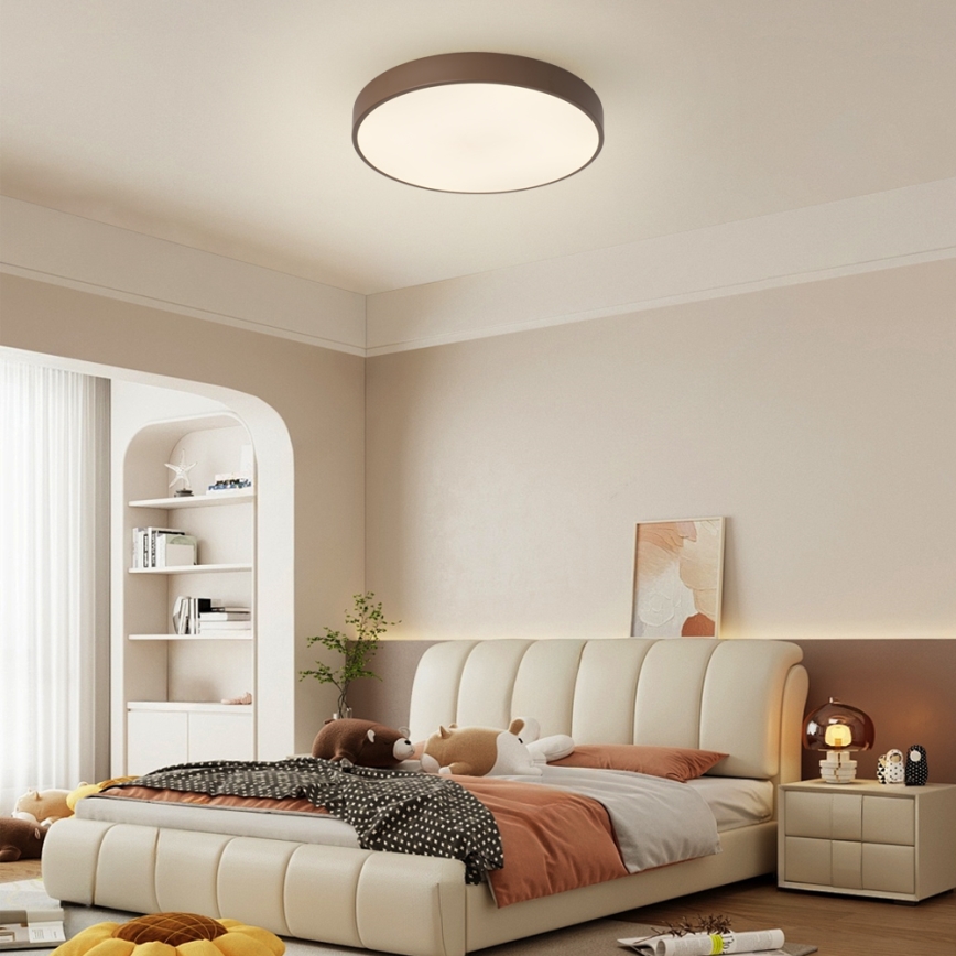 Brilagi - Lámpara de techo LED POOL, 48W, 230V, 3000/4000/6000K, Ø 40 cm, marrón