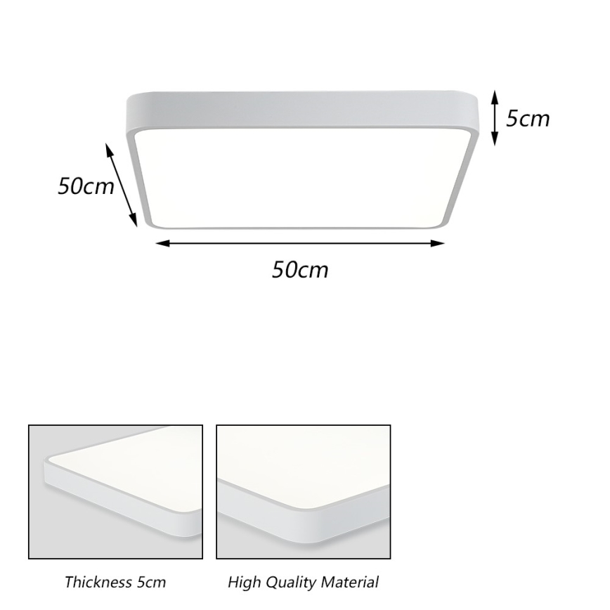 Brilagi - Plafón LED de techo POOL SQUARE LED/48W/230V 3000/4000/6000K 50x50 cm blanco