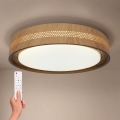 Brilagi - Lámpara de techo LED regulable COCI LED/48W/230V 3000-6500K Ø 39 cm acabado efecto madera/negro + mando a distancia