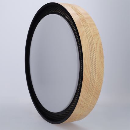 Brilagi - Lámpara de techo LED regulable COCI LED/48W/230V 3000-6500K Ø 39 cm acabado efecto madera/negro + mando a distancia
