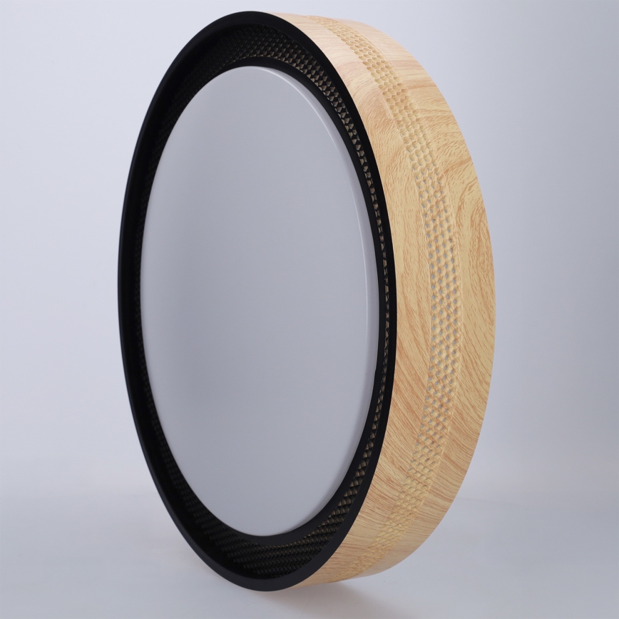Brilagi - Lámpara de techo LED regulable COCI LED/48W/230V 3000-6500K Ø 39 cm acabado efecto madera/negro + mando a distancia