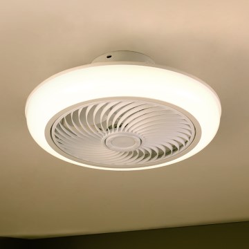 Brilagi - Lámpara de techo LED regulable con ventilador LED/30W/230V 3000-6500K blanca + mando a distancia