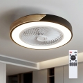 Brilagi - Lámpara de techo LED regulable con ventilador LED/30W/230V 3000-6500K Ø 50 cm negro/roble + mando a distancia