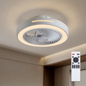 Brilagi - Lámpara de techo LED regulable con ventilador LED/38W/230V 3000-6500K 3000-6500K diámetro 46 cm blanca + mando a distancia