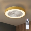 Brilagi - Lámpara de techo LED regulable con ventilador LED/38W/230V 3000-6500K 3000-6500K Ø 50 cm dorada + mando a distancia