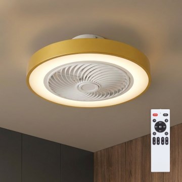 Brilagi - Lámpara de techo LED regulable con ventilador LED/38W/230V 3000-6500K 3000-6500K Ø 50 cm dorada + mando a distancia