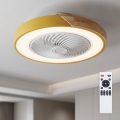 Brilagi - Lámpara de techo LED regulable con ventilador LED/38W/230V 3000-6500K 3000-6500K Ø 50 cm dorada/roble + mando a distancia
