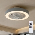 Brilagi - Lámpara de techo LED regulable con ventilador LED/38W/230V 3000-6500K 3000-6500K Ø 50 cm gris + mando a distancia