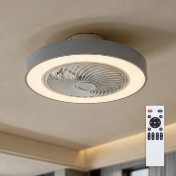 Brilagi - Lámpara de techo LED regulable con ventilador LED/38W/230V 3000-6500K diámetro 50 cm gris + mando a distancia