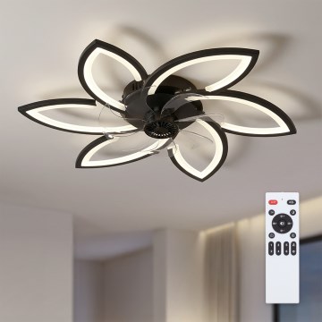 Brilagi - Lámpara de techo LED regulable con ventilador LED/50W/230V 3000-6500K negra + mando a distancia