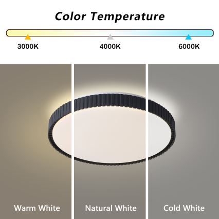 Brilagi - Plafón LED regulable CORVO LED/72W/230V 3000–6000K negro diámetro 50 cm + mando a distancia