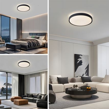 Brilagi - Plafón LED regulable CORVO LED/72W/230V 3000–6000K negro diámetro 50 cm + mando a distancia