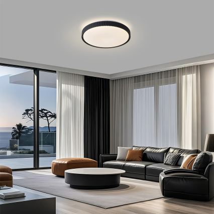Brilagi - Plafón LED regulable CORVO LED/72W/230V 3000–6000K negro diámetro 50 cm + mando a distancia