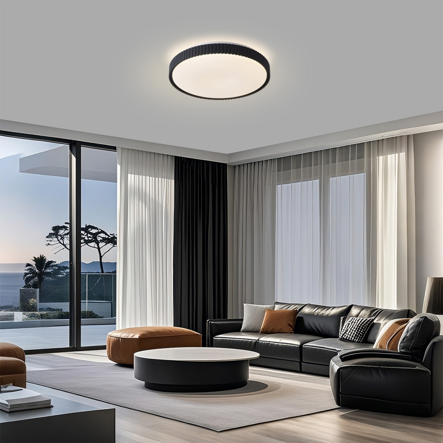 Brilagi - Plafón LED regulable CORVO LED/72W/230V 3000–6000K negro diámetro 50 cm + mando a distancia