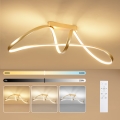 Brilagi - Lámpara de techo LED regulable de superficie TWISTER LED/60W/230V 3000-6000K dorada + mando a distancia