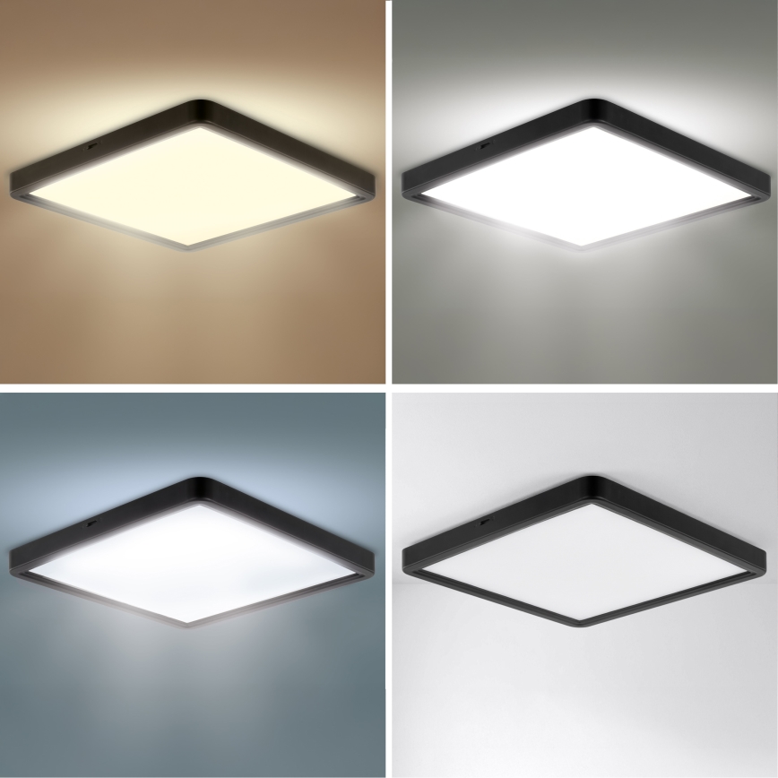 Brilagi - Luminaria de techo LED regulable ESTELA SQUARE LED/36W/230V 3000-6500K 31x31 cm negra + mando a distancia