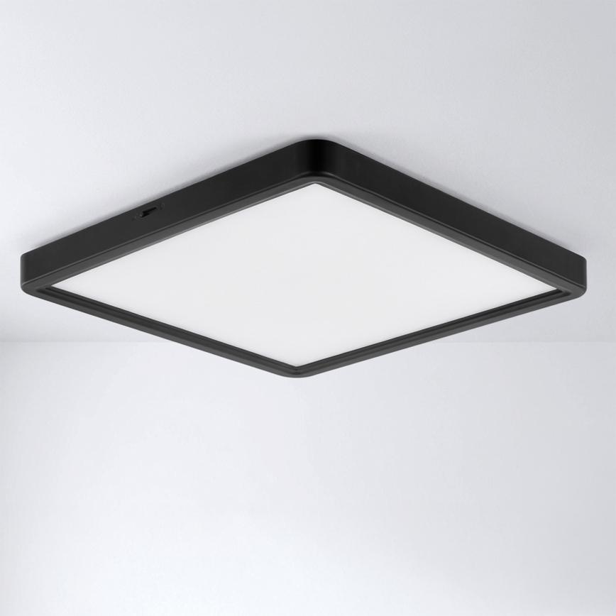 Brilagi - Luminaria de techo LED regulable ESTELA SQUARE LED/36W/230V 3000-6500K 31x31 cm negra + mando a distancia