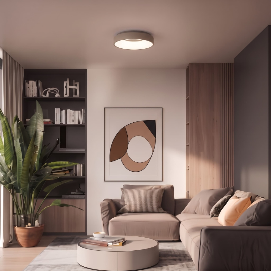 BRILAGI - Lámpara de techo LED regulable FALCON II LED/67W/230V 3000-6500K Ø 40 cm blanco/beige + mando a distancia
