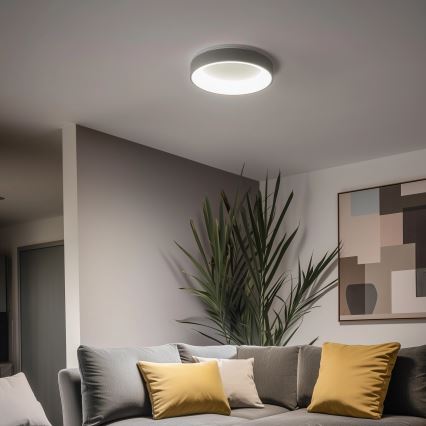 Brilagi - Lámpara de techo LED regulable FALCON LED/80W/230V 3000-6500K diámetro 60 cm gris + mando a distancia