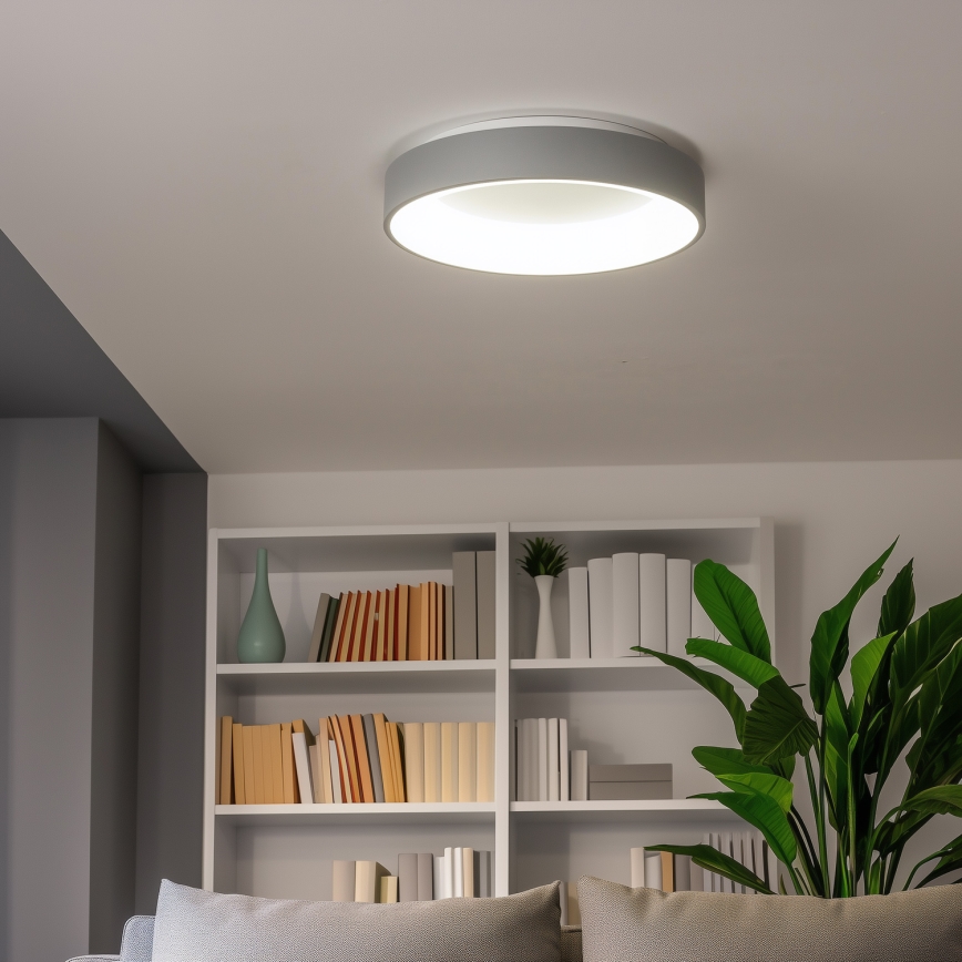 Brilagi - Lámpara de techo LED regulable FALCON LED/80W/230V 3000-6500K diámetro 60 cm gris + mando a distancia