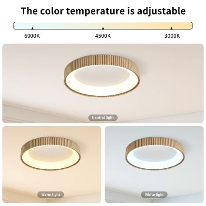 Brilagi - Lámpara de techo LED regulable FALCON MODERN LED/30W/230V 3000-6500K Ø 40 cm beige + mando a distancia