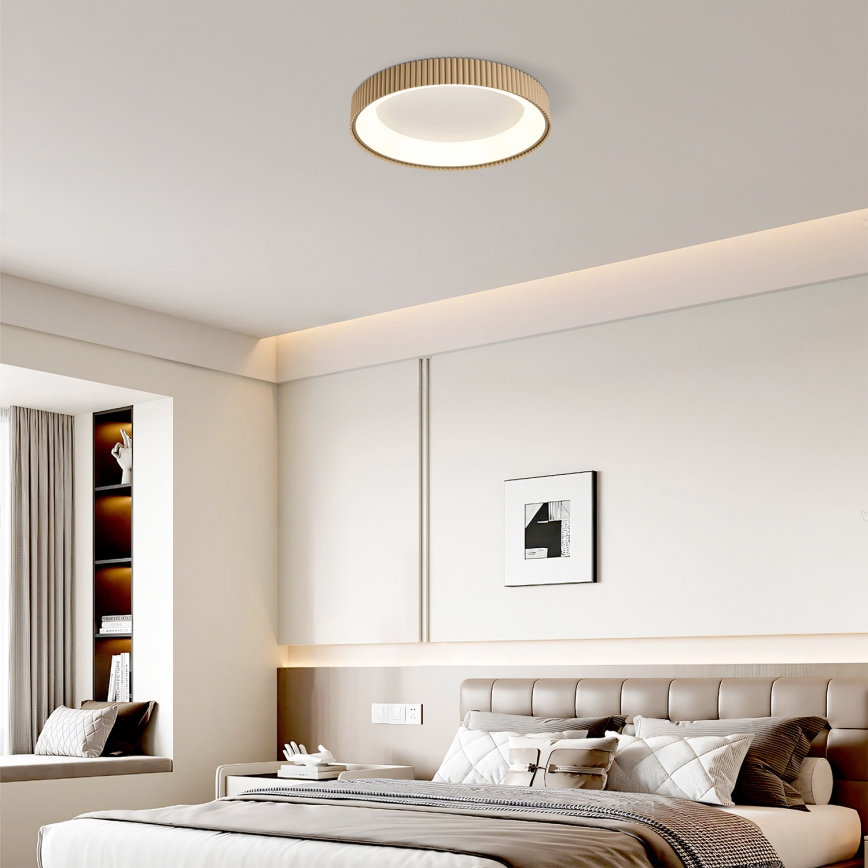 Brilagi - Lámpara de techo LED regulable FALCON MODERN LED/30W/230V 3000-6500K Ø 40 cm beige + mando a distancia