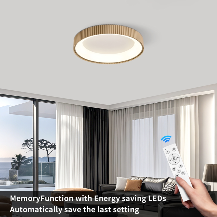 Brilagi - Lámpara de techo LED regulable FALCON MODERN LED/30W/230V 3000-6500K Ø 40 cm beige + mando a distancia