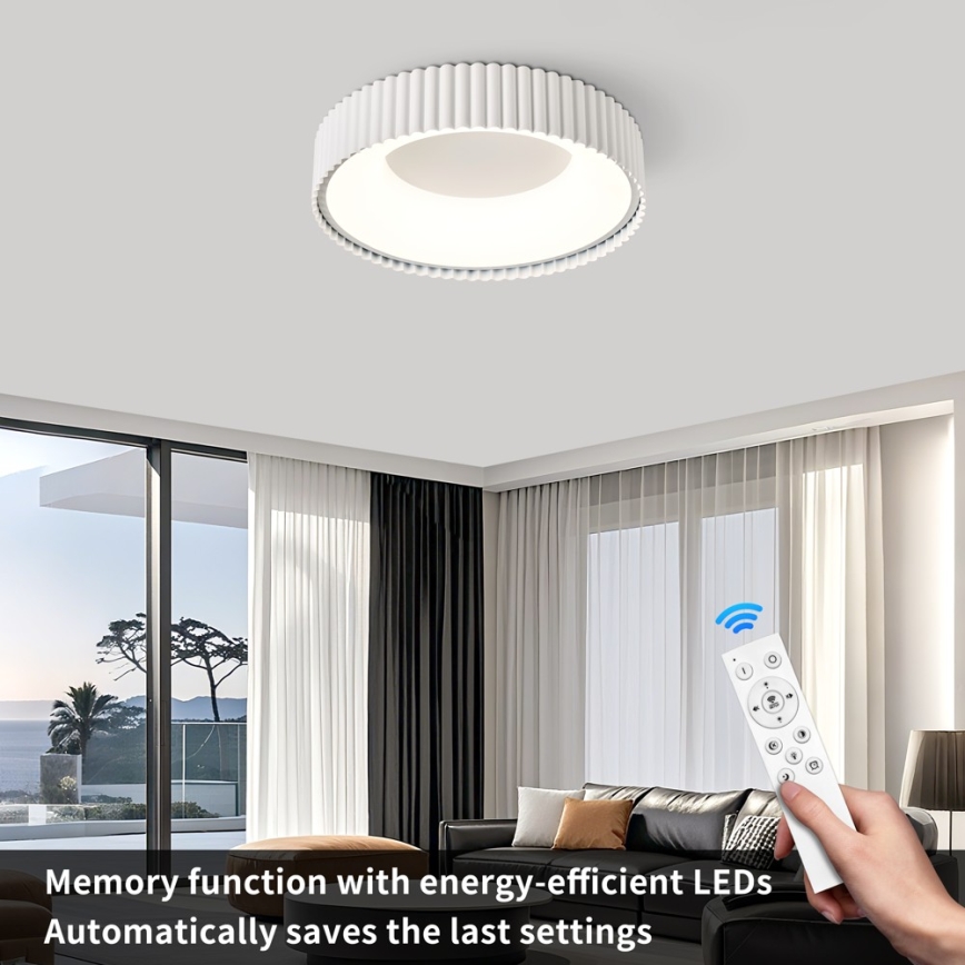 BRILAGI - luminaria de techo LED regulable FALCON MODERN LED/30W/230V 3000-6000K diámetro 40 cm blanca + mando a distancia