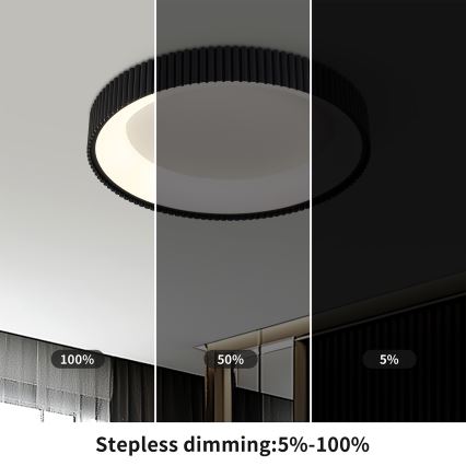 Brilagi - Luminaria de techo LED regulable FALCON MODERN LED/30W/230V 3000-6500K diámetro 40 cm negra + mando a distancia