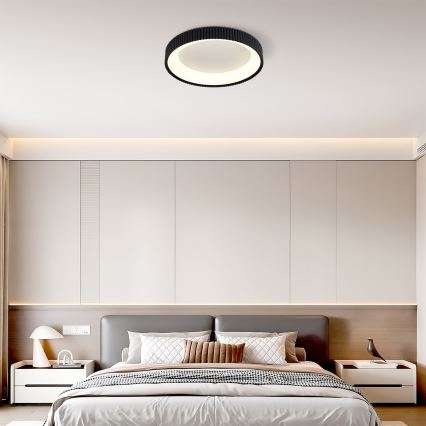 Brilagi - Luminaria de techo LED regulable FALCON MODERN LED/30W/230V 3000-6500K diámetro 40 cm negra + mando a distancia