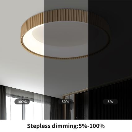 Brilagi - Plafón LED regulable FALCON MODERN LED/54W/230V 3000-6500K 60 cm beige + mando a distancia