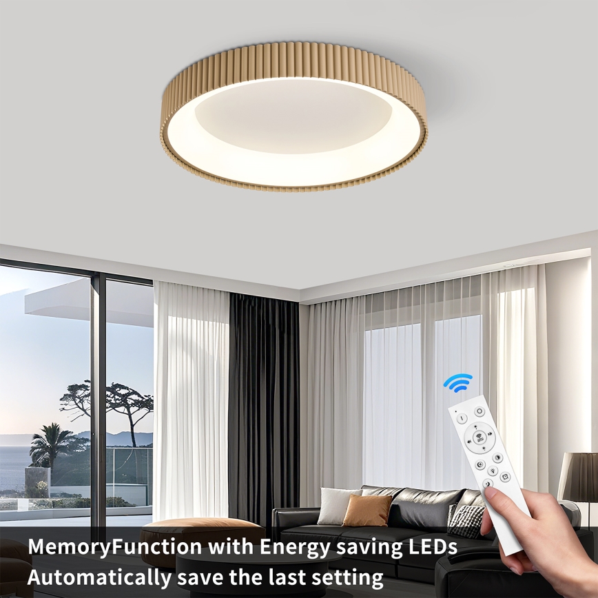 Brilagi - Plafón LED regulable FALCON MODERN LED/54W/230V 3000-6500K 60 cm beige + mando a distancia