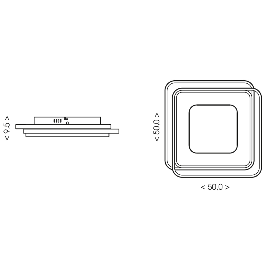 Brilagi - Luminaria de techo LED regulable FLARE LED/102W/230V 3000-6000K 50x50 cm negra + mando a distancia