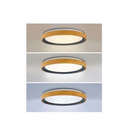 Brilagi - Plafón LED regulable FLOCO LED/48W/230V 3000-6500K Ø 40 cm acabado madera/negro + mando a distancia