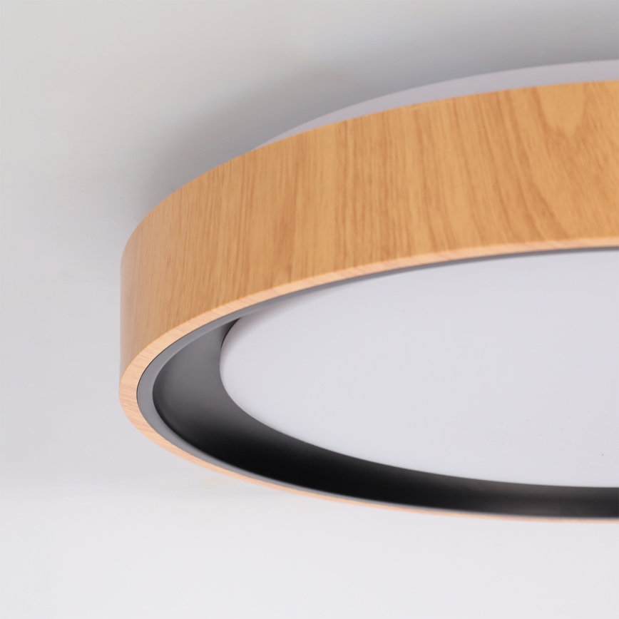 Brilagi - Plafón LED regulable FLOCO LED/48W/230V 3000-6500K Ø 40 cm acabado madera/negro + mando a distancia
