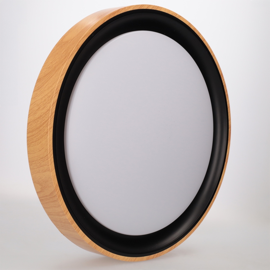 Brilagi - Plafón LED regulable FLOCO LED/48W/230V 3000-6500K Ø 40 cm acabado madera/negro + mando a distancia