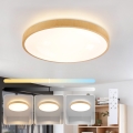Brilagi - Lámpara de techo LED regulable GLASS POOL DOUBLE LED/60W/230V 3000-6000K 50 cm acabado en madera + mando a distancia