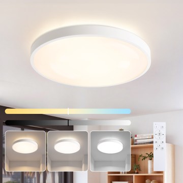 Brilagi - Lámpara de techo LED regulable GLASS POOL DOUBLE LED/60W/230V 3000-6000K 50 cm blanca + mando a distancia
